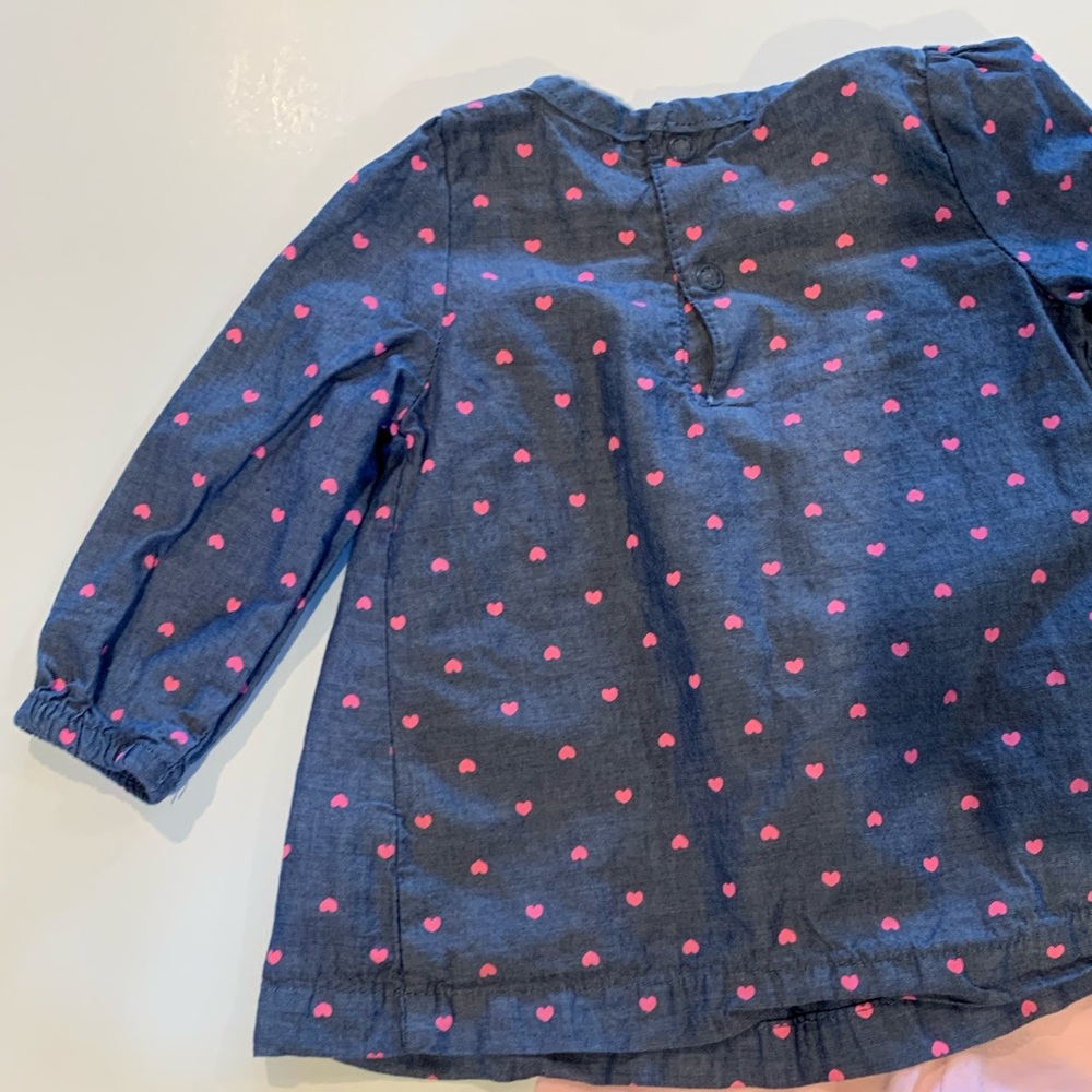 1 Carters denim heart print shirt & leggings - Picture 3 of 3